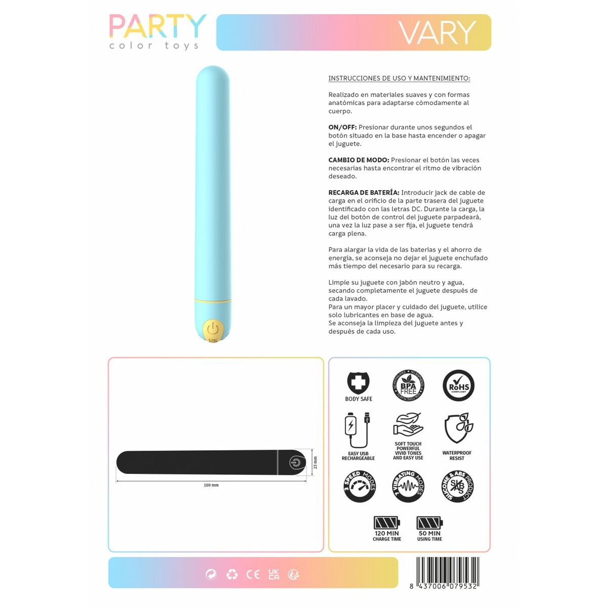 Vibrator Party Color Toys Albastru